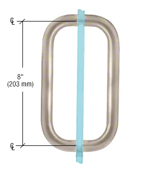 Shower Door 8" Back-to-Back Solid Pull Handle, No Metal Washers, Satin Nickel – CRL BPD8SN, photo 2