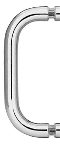 CRL 8" Single-Sided Solid Brass Pull Handle, Polished Chrome