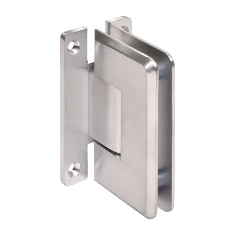CRL Shower Door Hinge – Cologne 037 Wall Mount, H Back Plate, Brushed Chrome
