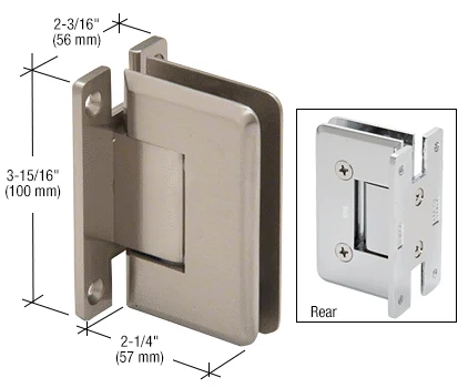 Shower Door Hinge: Cologne 037 Wall Mount, H Back Plate, Brushed Nickel – CRL C0L037BN, photo 2
