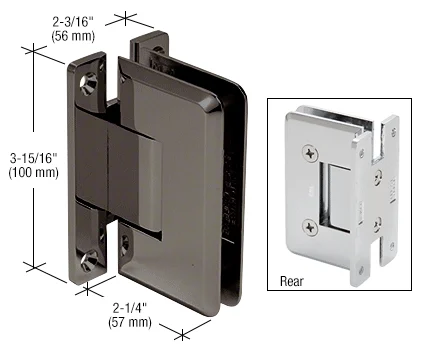 Shower Door Hinge: Cologne 037 Wall Mount, H Back Plate, Gun Metal – CRL C0L037GM, photo 2