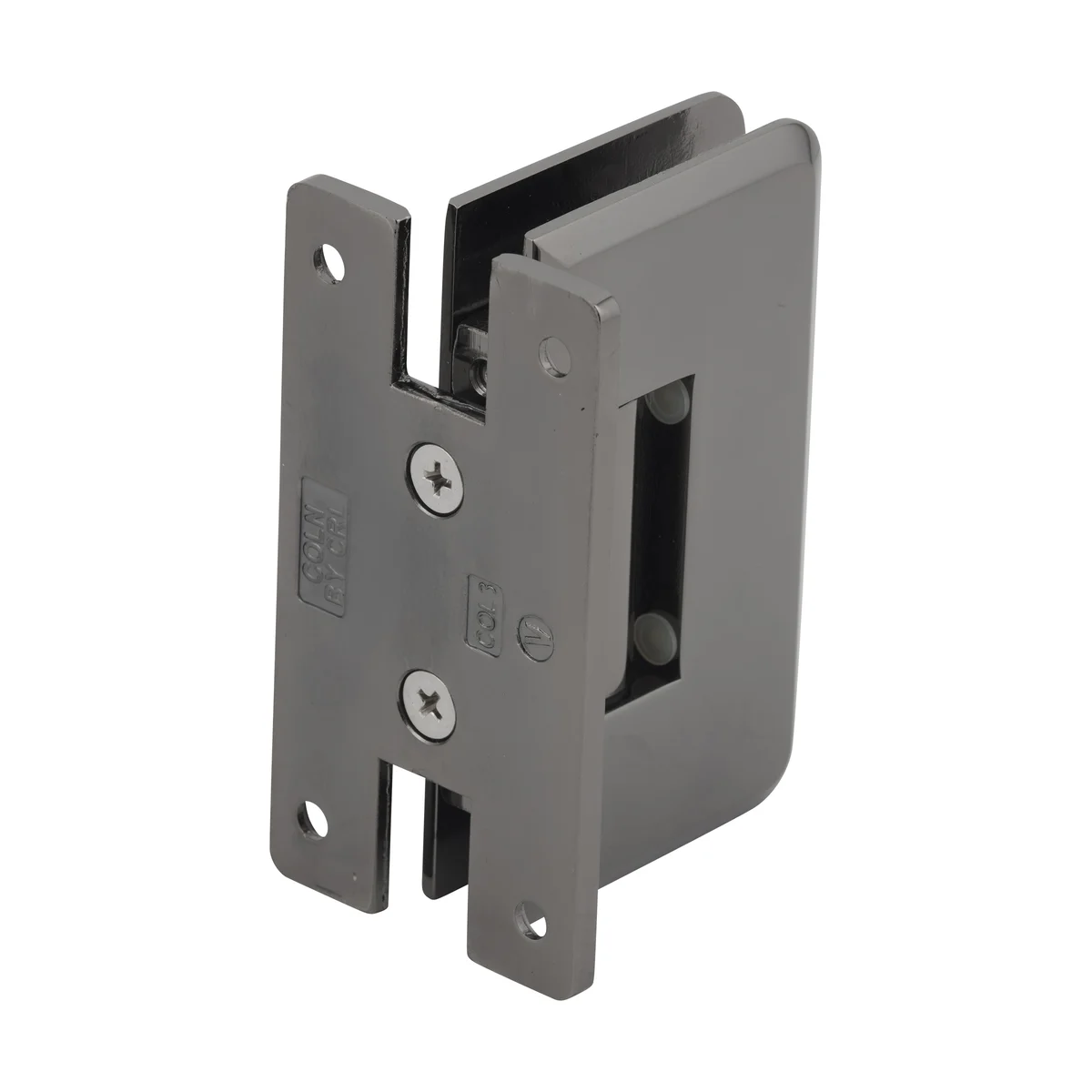 Shower Door Hinge: Cologne 037 Wall Mount, H Back Plate, Gun Metal – CRL C0L037GM, photo 3