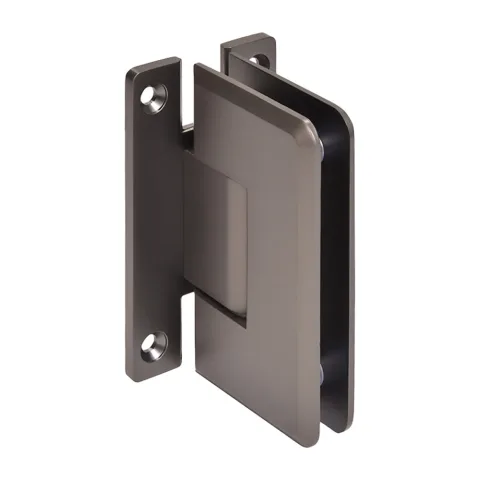 CRL Shower Door Hinge – Cologne 037 Wall Mount, H Back Plate, Matte Gun Metal