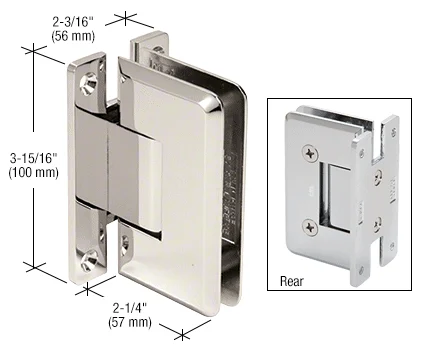 Shower Door Hinge: Cologne 037 Wall Mount, H Back Plate, Polished Nickel – CRL C0L037PN, photo 2