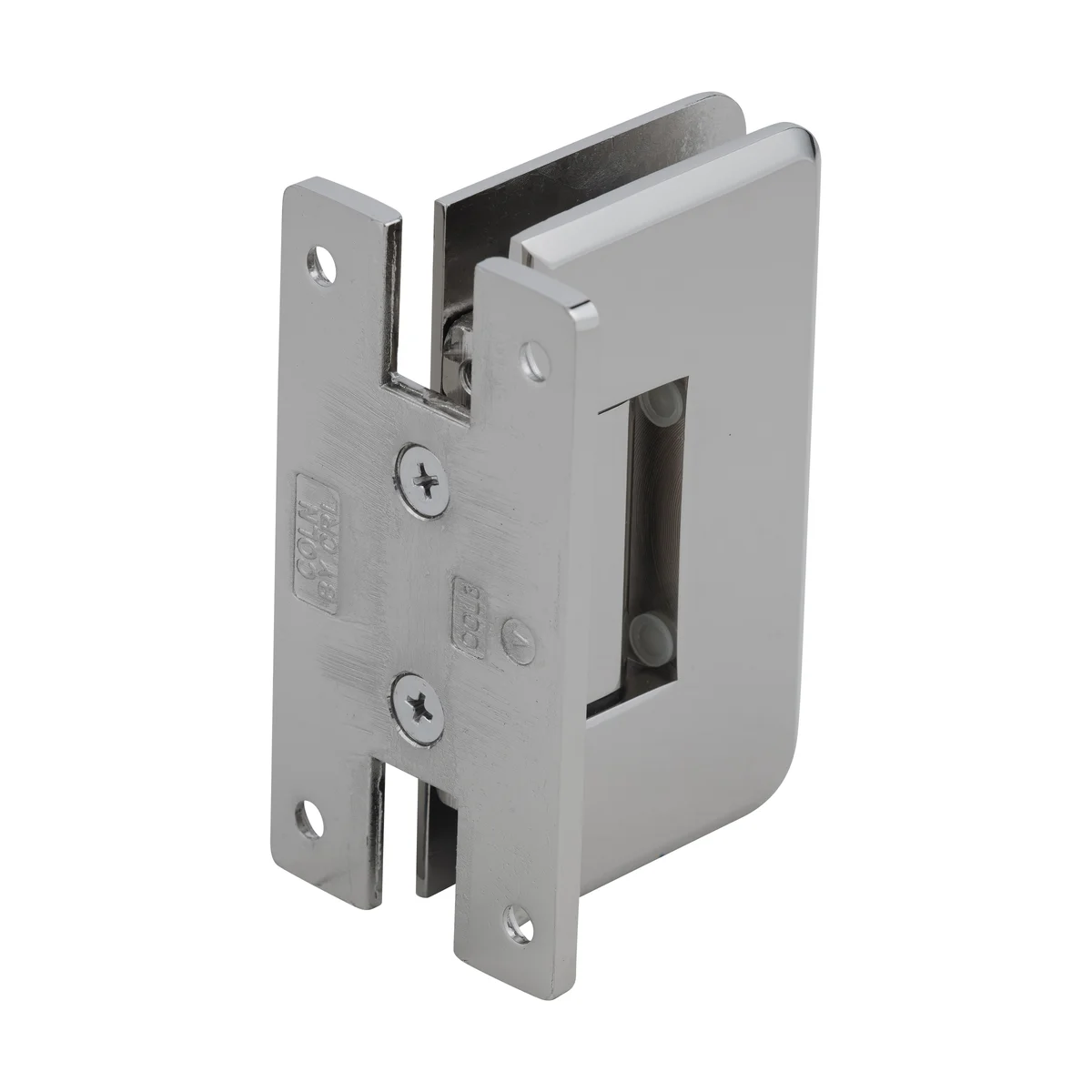 Shower Door Hinge: Cologne 037 Wall Mount, H Back Plate, Polished Nickel – CRL C0L037PN, photo 3