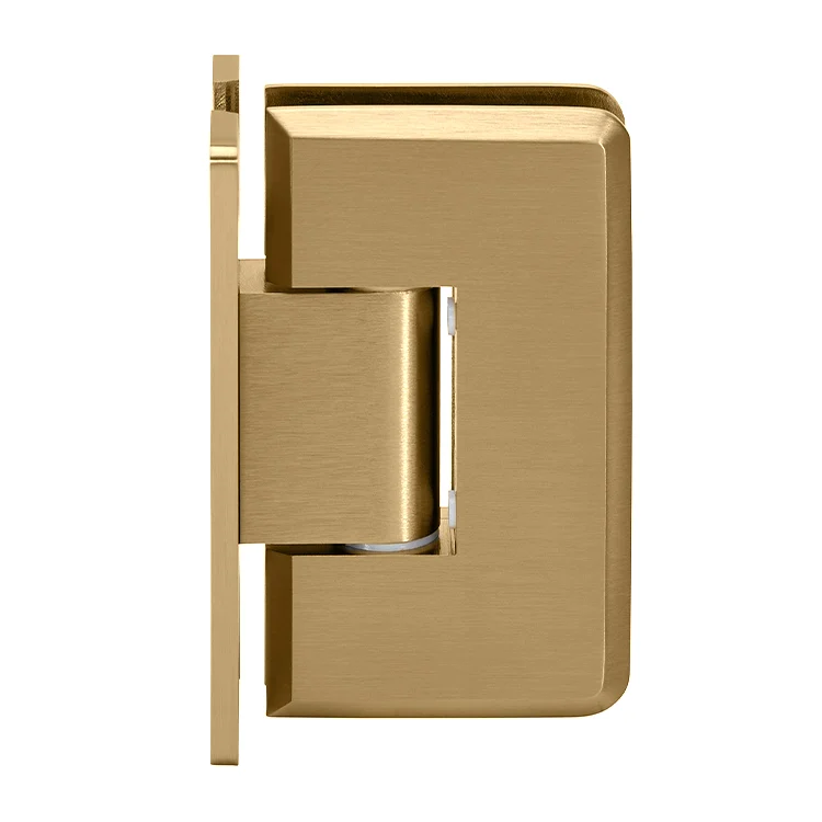 Shower Door Hinge: Cologne 037 Wall Mount, H Back Plate, Satin Brass – CRL C0L037SB