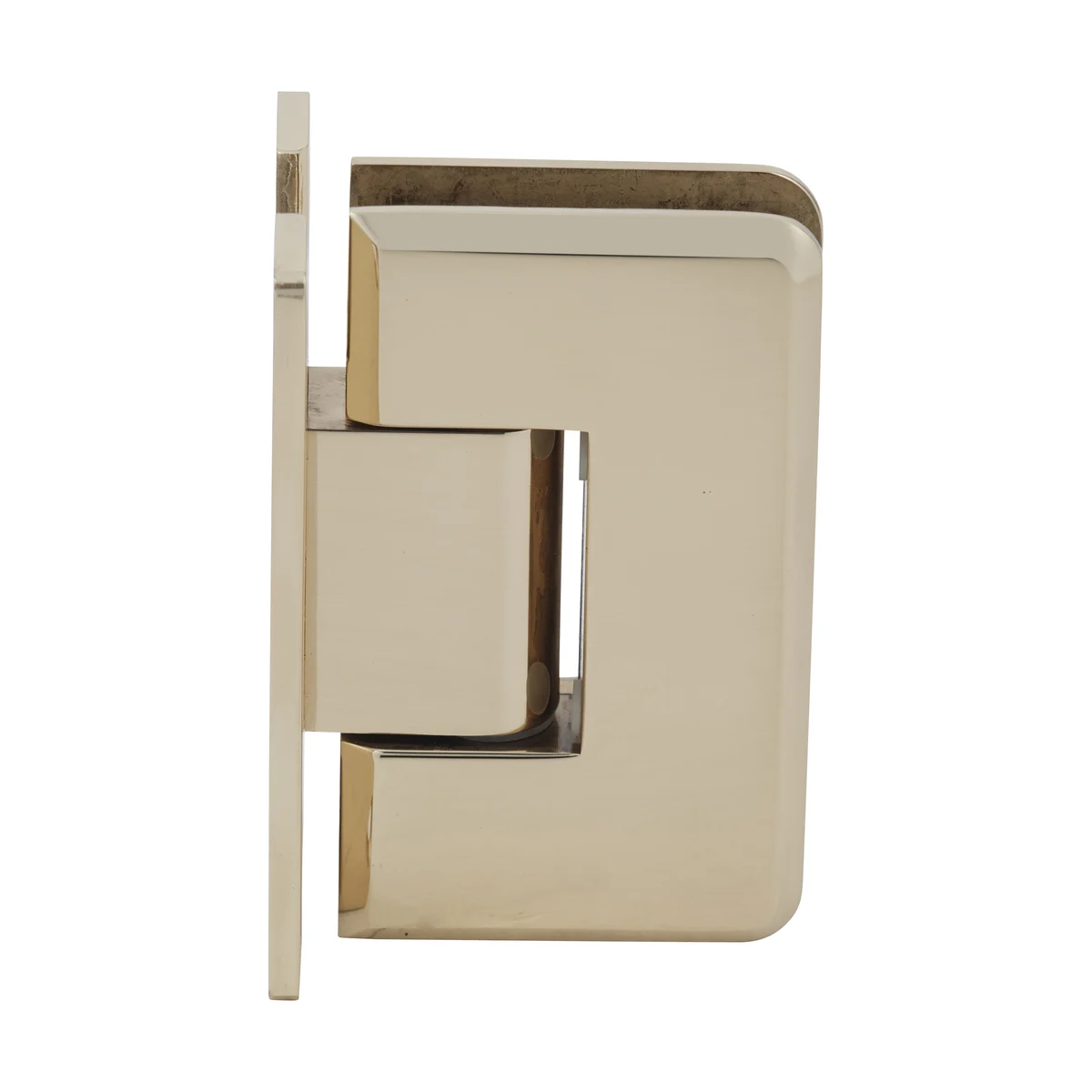 Shower Door Hinge: Cologne 037 Wall Mount, H Back Plate, Unlacquered Brass – CRL C0L037ULBR