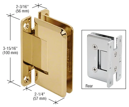 Shower Door Hinge: Cologne 037 Wall Mount, H Back Plate, Unlacquered Brass – CRL C0L037ULBR, photo 2