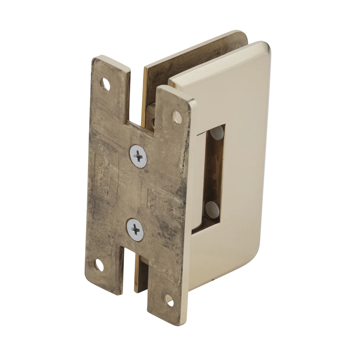 Shower Door Hinge: Cologne 037 Wall Mount, H Back Plate, Unlacquered Brass – CRL C0L037ULBR, photo 3