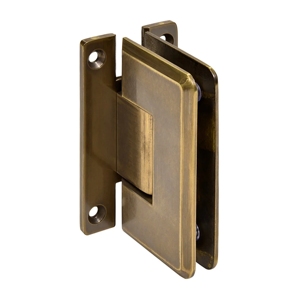 Shower Door Hinge: Cologne 037 Wall Mount, H Back Plate, Vintage Brass – CRL C0L037VBR