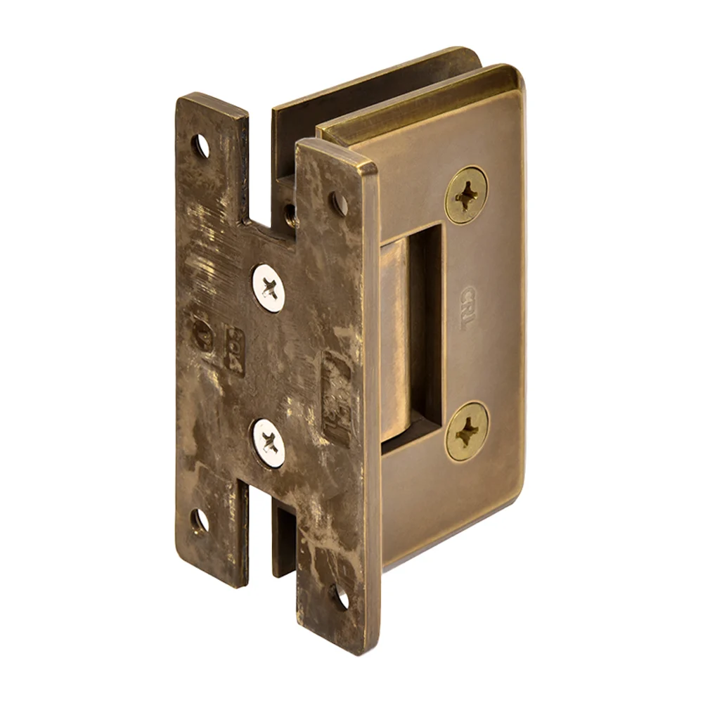 Shower Door Hinge: Cologne 037 Wall Mount, H Back Plate, Vintage Brass – CRL C0L037VBR, photo 3