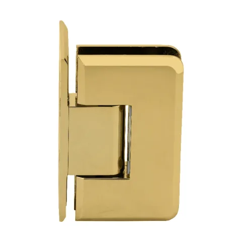 CRL Shower Door Hinge – Cologne 044 Wall Mount, Offset Back Plate, Polished Brass