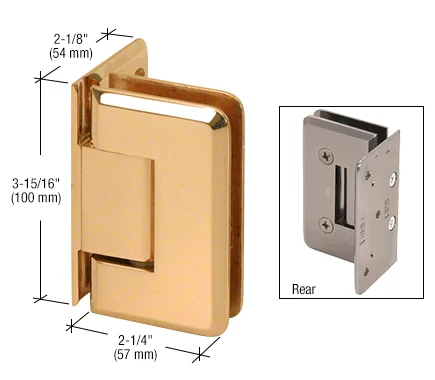 Shower Door Hinge: Cologne 044 Wall Mount, Offset Back Plate, Gold Plated – CRL C0L044GP, photo 2