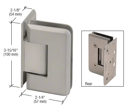 Shower Door Hinge: Cologne 044 Wall Mount, Offset Back Plate, Satin Nickel – CRL C0L044SN, photo 2