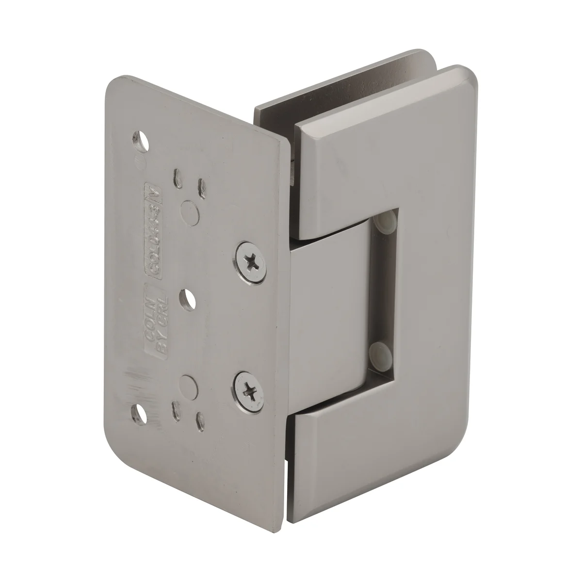 Shower Door Hinge: Cologne 044 Wall Mount, Offset Back Plate, Satin Nickel – CRL C0L044SN, photo 3