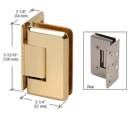 Shower Door Hinge: Cologne 044 Wall Mount, Offset Back Plate, Unlacquered Brass – CRL C0L044ULBR, photo 2