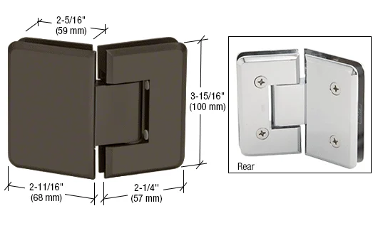Glass to Glass Shower Door Hinge 135°: Cologne 045, Oil Rubbed Bronze – CRL C0L0450RB, photo 2