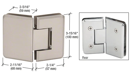 Glass to Glass Shower Door Hinge 135°: Cologne 045, Brushed Nickel – CRL C0L045BN, photo 2