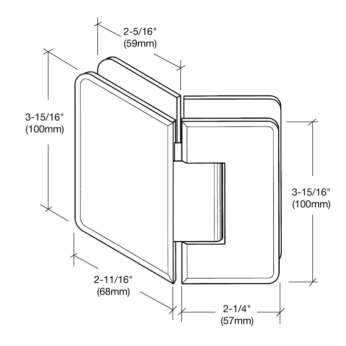 Glass to Glass Shower Door Hinge 135°: Cologne 045, French Gold – CRL C0L045FG, photo 4