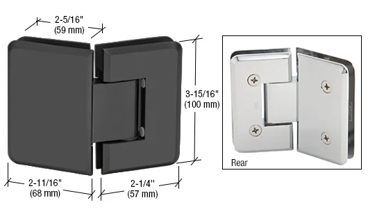Glass to Glass Shower Door Hinge 135°: Cologne 045, Matte Black – CRL C0L045MBL, photo 2