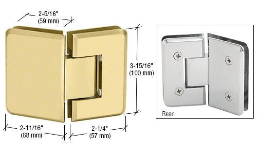 Glass to Glass Shower Door Hinge 135°: Cologne 045, Satin Brass – CRL C0L045SB, photo 2