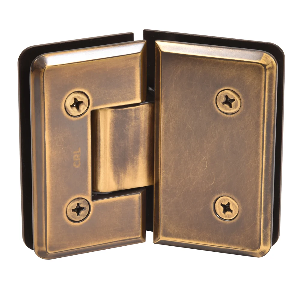 Glass to Glass Shower Door Hinge 135°: Cologne 045, Vintage Brass – CRL C0L045VBR, photo 3