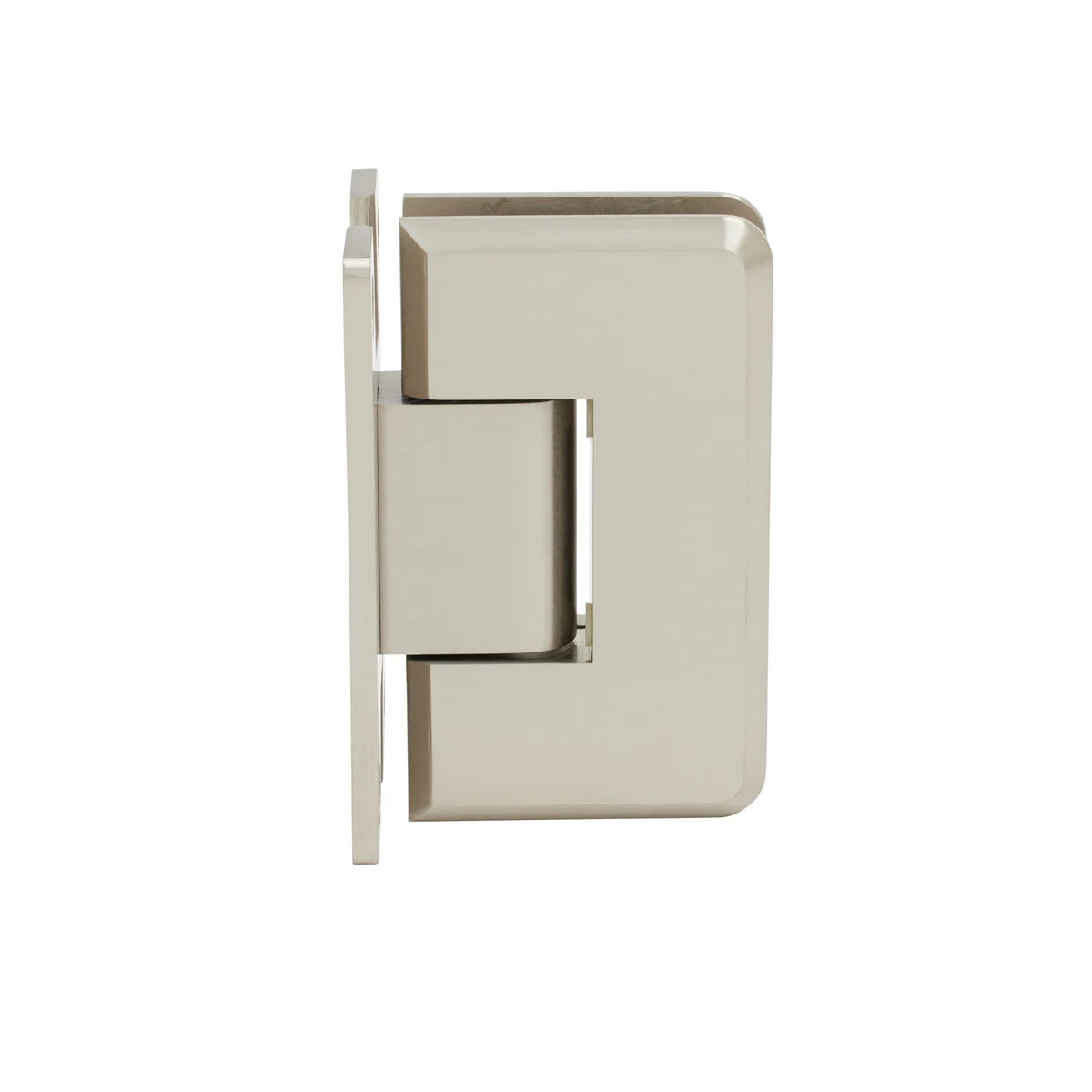 Shower Door Hinge: Cologne 067 Positive Close, H Back Plate, Brushed Nickel – CRL C0L067BN