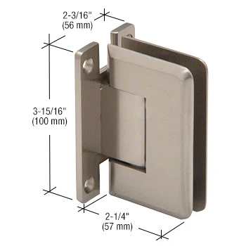 Shower Door Hinge: Cologne 067 Positive Close, H Back Plate, Brushed Nickel – CRL C0L067BN, photo 2