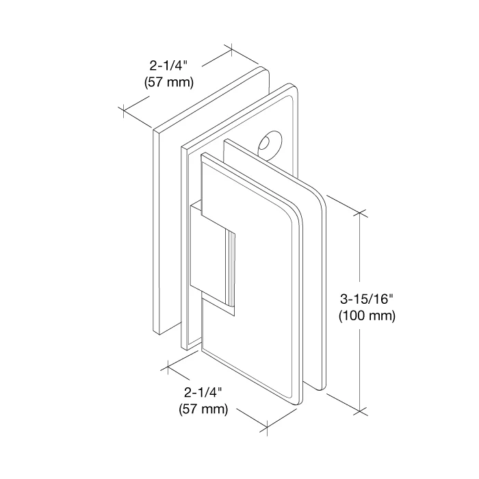 Glass to Glass Shower Door Hinge 90°: Cologne 092, Brushed Chrome – CRL C0L092BCH, photo 4