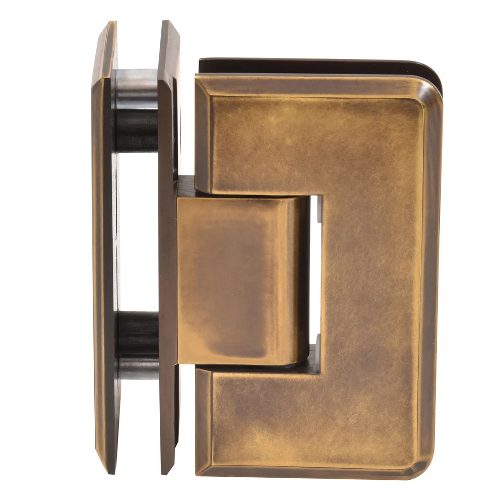 Glass to Glass Shower Door Hinge 90°: Cologne 092, Vintage Brass – CRL C0L092VBR, photo 2