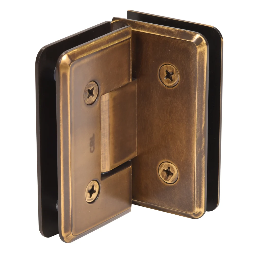 Glass to Glass Shower Door Hinge 90°: Cologne 092, Vintage Brass – CRL C0L092VBR, photo 3
