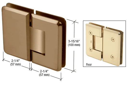 Glass to Glass Shower Door Hinge 180°: Cologne 180, Brushed Bronze – CRL C0L180BBRZ, photo 2