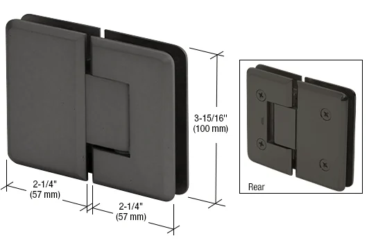 Glass to Glass Shower Door Hinge 180°: Cologne 180, Matte Black – CRL C0L180MBL, photo 2