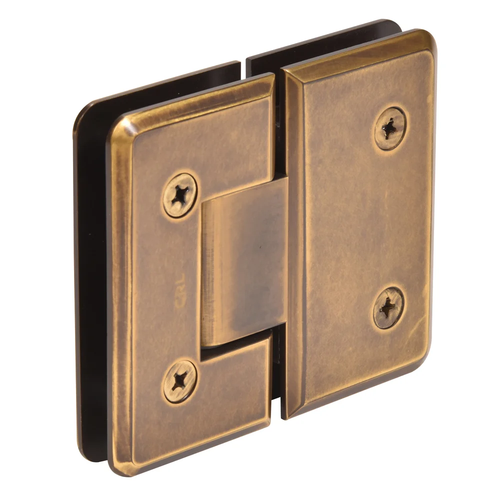 Glass to Glass Shower Door Hinge 180°: Cologne 180, Vintage Brass – CRL C0L180VBR, photo 3