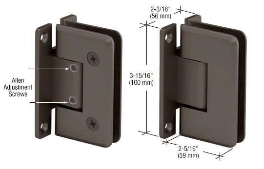Shower Door Hinge: Cologne 337 Adjustable Wall Mount, H Back Plate, Oil Rubbed Bronze – CRL C0L3370RB, photo 2