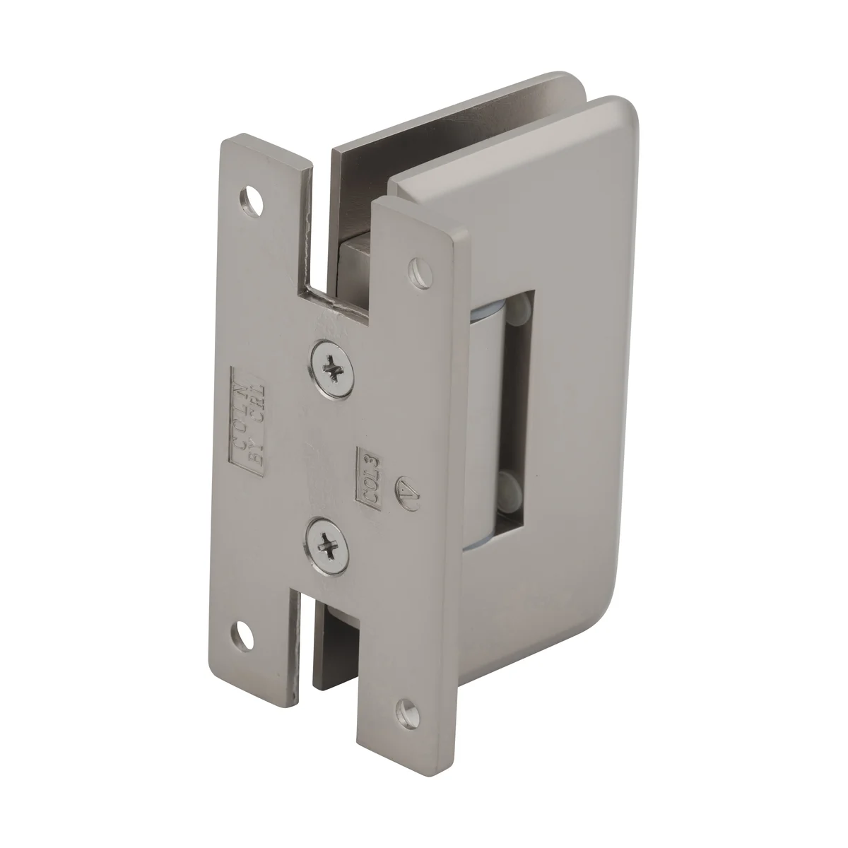 Shower Door Hinge: Cologne 337 Adjustable Wall Mount, H Back Plate, Satin Nickel – CRL C0L337SN, photo 3