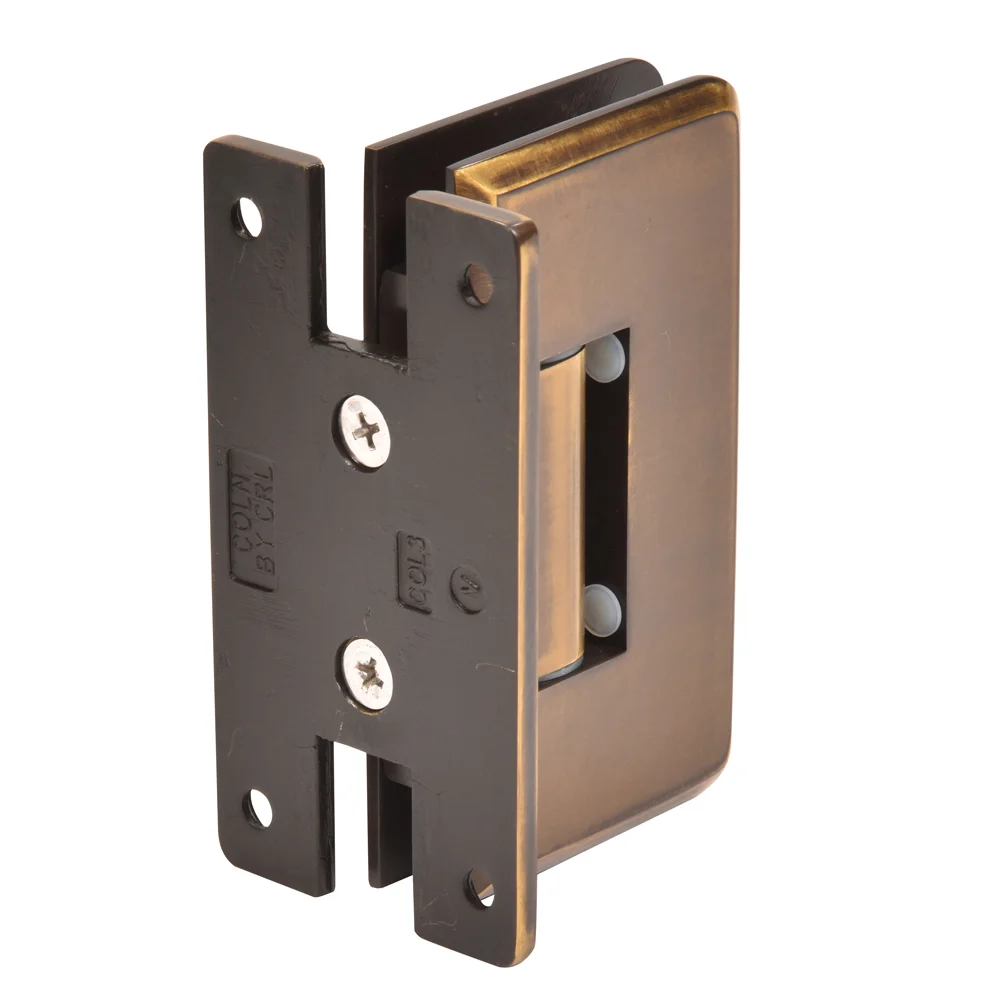 Shower Door Hinge: Cologne 337 Adjustable Wall Mount, H Back Plate, Vintage Brass – CRL C0L337VBR, photo 3
