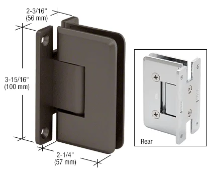 Shower Door Hinge: Cologne 537 5° Pre-Set Wall Mount, H Back Plate, Oil Rubbed Bronze – CRL C0L5370RB, photo 2