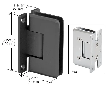 Shower Door Hinge: Cologne 537 5° Pre-Set Wall Mount, H Back Plate, Matte Black – CRL C0L537MBL, photo 2