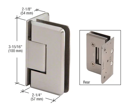 Shower Door Hinge: Cologne 544 5° Pre-Set, Offset Back Plate, Brushed Nickel – CRL C0L544BN, photo 2