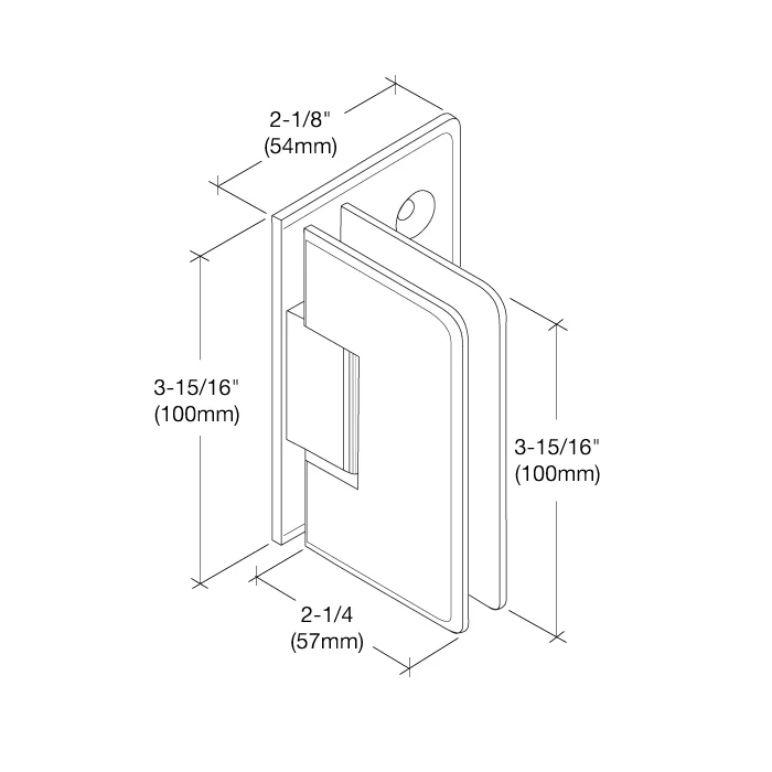Shower Door Hinge: Cologne 544 5° Pre-Set, Offset Back Plate, Brushed Nickel – CRL C0L544BN, photo 4