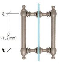 Shower Door 6" Colonial Back-to-Back Pull Handle, Brushed Nickel – CRL C0L6X6BN