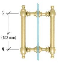 Shower Door 6" Colonial Back-to-Back Pull Handle, Satin Brass – CRL C0L6X6SB