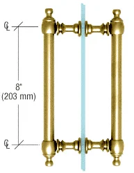 Shower Door 8" Colonial Back-to-Back Pull Handle, Polished Brass – CRL C0L8X8BR
