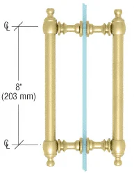 Shower Door 8" Colonial Back-to-Back Pull Handle, Satin Brass – CRL C0L8X8SB, photo 2