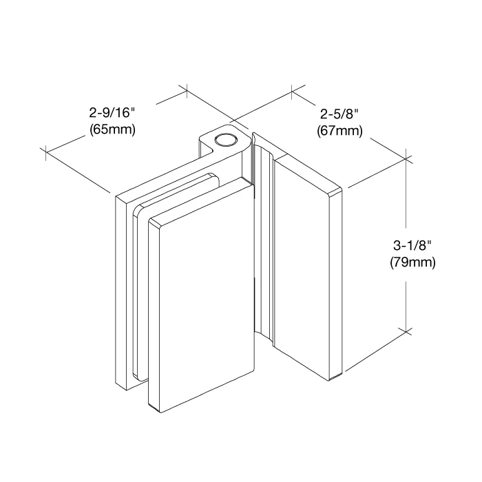 Shower Door Hinge: Como 044 Outswing Wall Mount, Offset Back Plate, Brushed Bronze – CRL C0M044BBRZ, photo 5