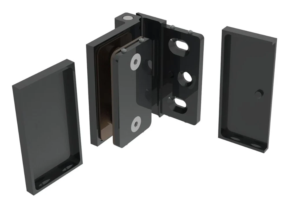 Shower Door Hinge: Como 044 Outswing Wall Mount, Offset Back Plate, Matte Black – CRL C0M044MBL, photo 4