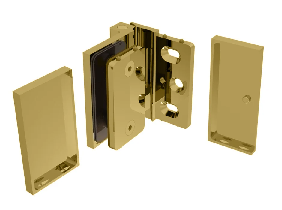 Shower Door Hinge: Como 044 Outswing Wall Mount, Offset Back Plate, Satin Brass – CRL C0M044SB, photo 3