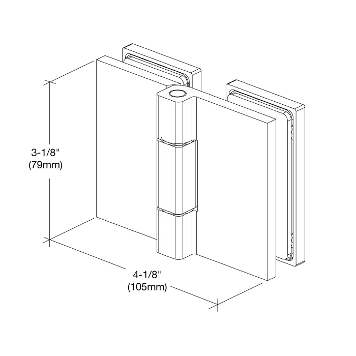 Glass to Glass Shower Door Hinge 180°: Como 180, Brushed Bronze – CRL C0M180BBRZ, photo 5
