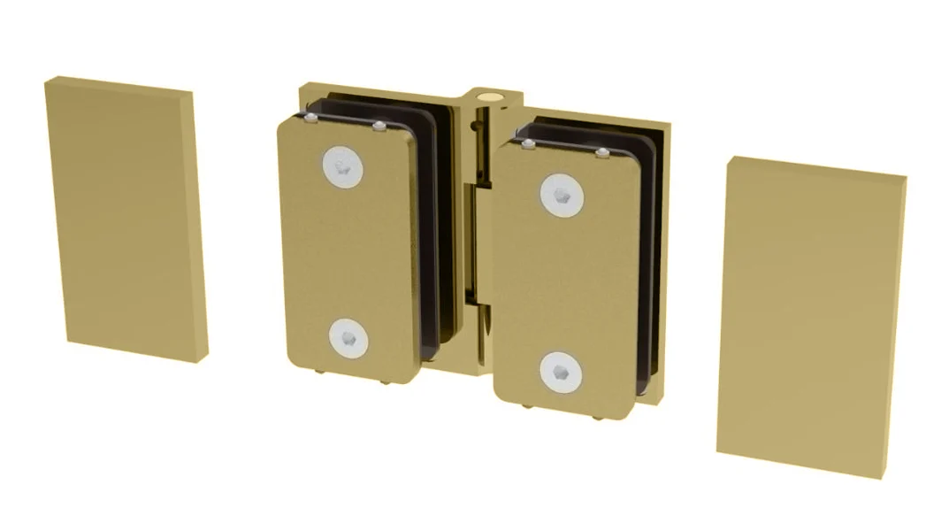 Glass to Glass Shower Door Hinge 180°: Como 180, Satin Brass – CRL C0M180SB, photo 3